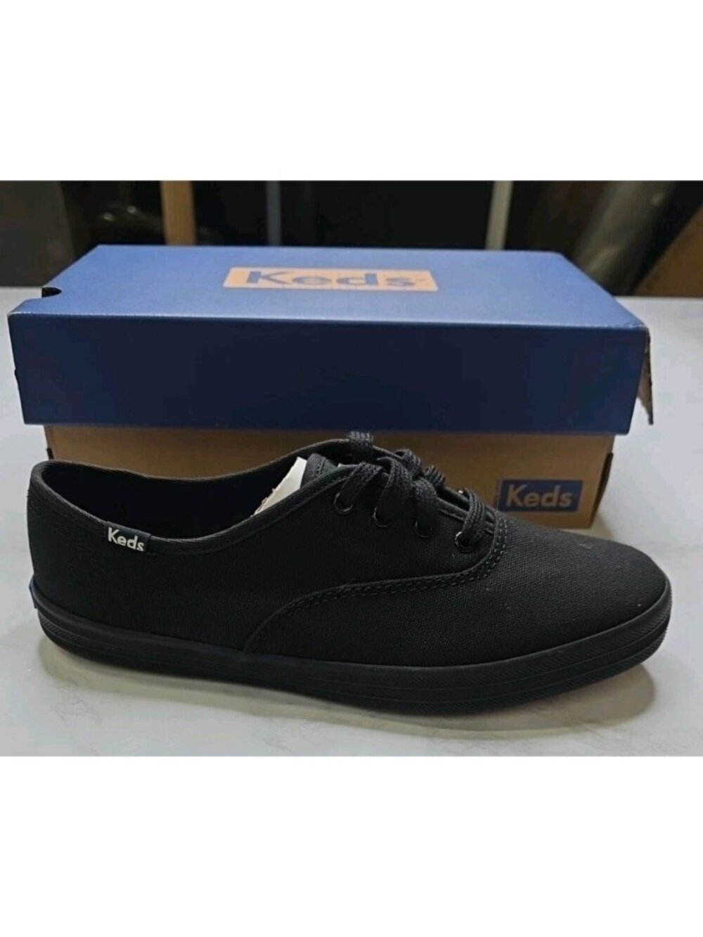Keds Double Decker Slip On Canvas Womens Sneakers, Size 5.5 M , Black. WL64